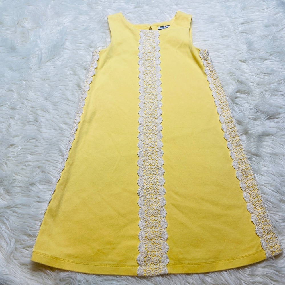 Hartstrings Dress Girls 10 Sleeveless Knit Crochet Trim A Line Midi Classic